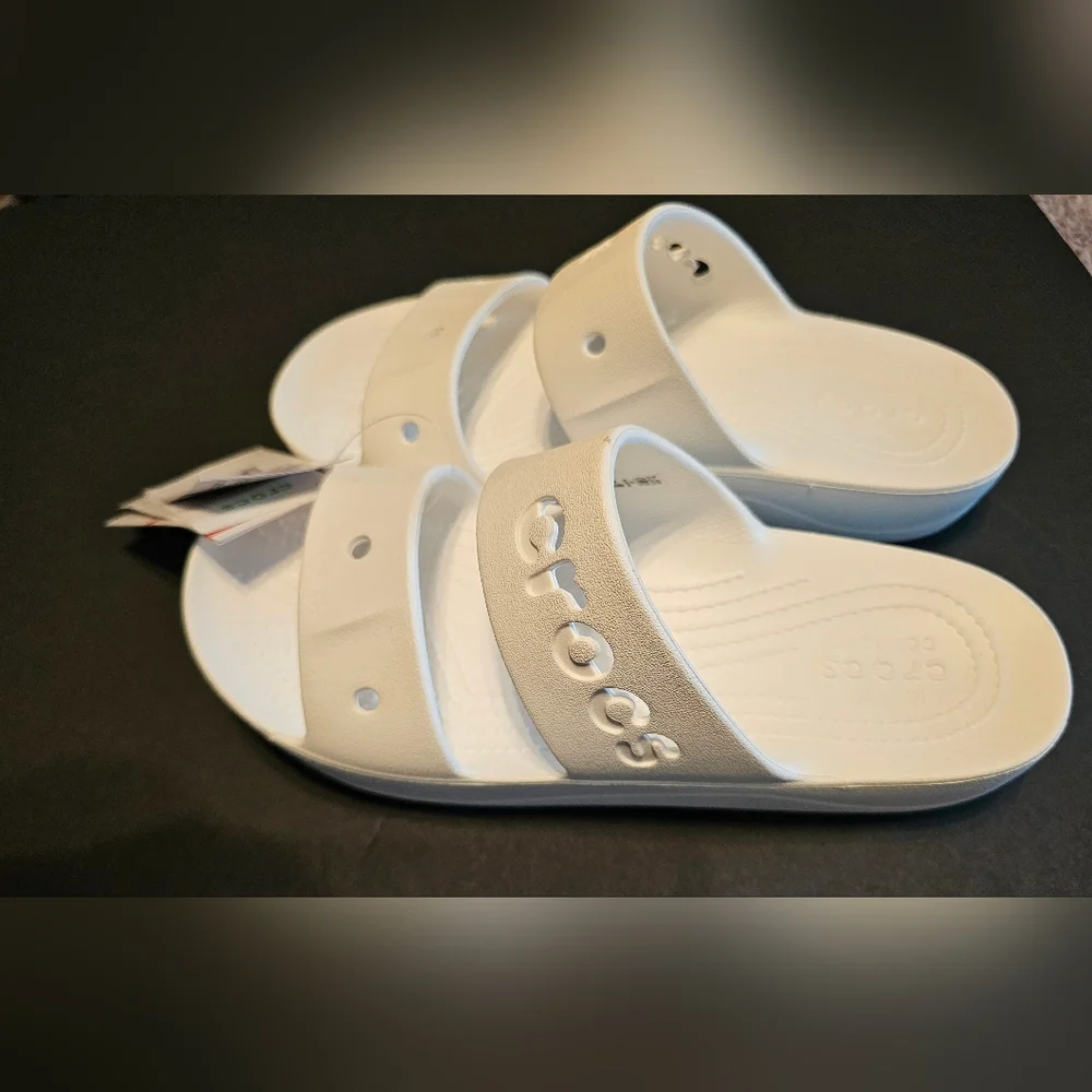 CROCS White Baya Platform Slides - Picture 4 of 7